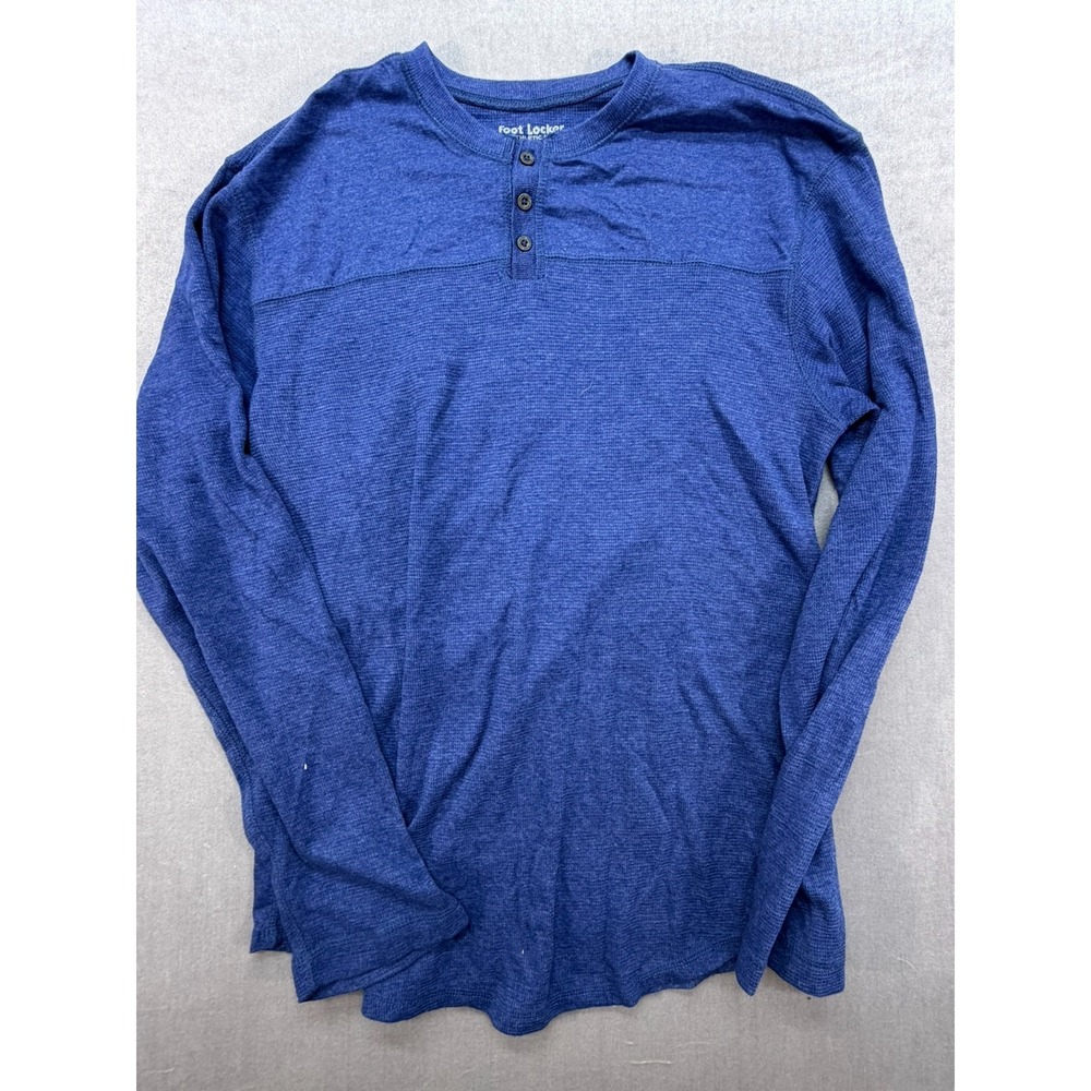 Foot Locker Athletic Fit Blue Long Sleeve thermal Shirt Size XL